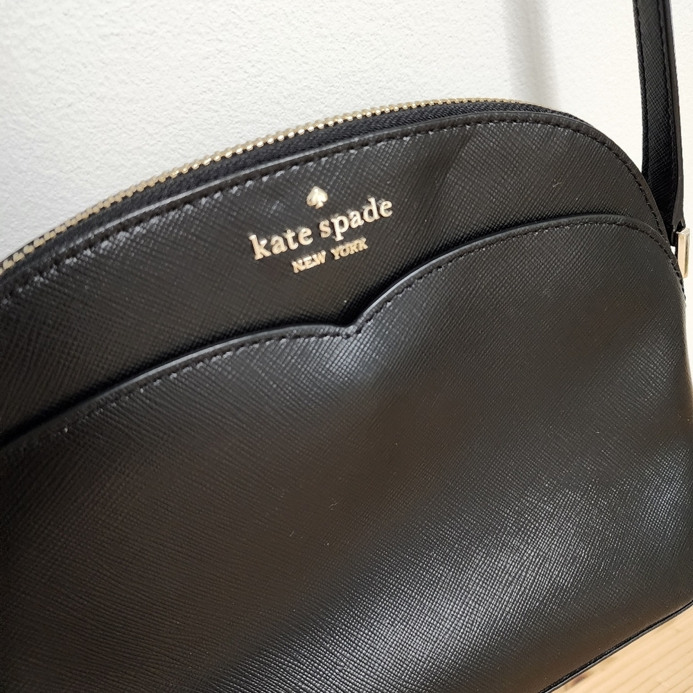 Kate Spade Payton Dome Saffiano Leather Crossbody Purse in Black - Picture 5 of 11
